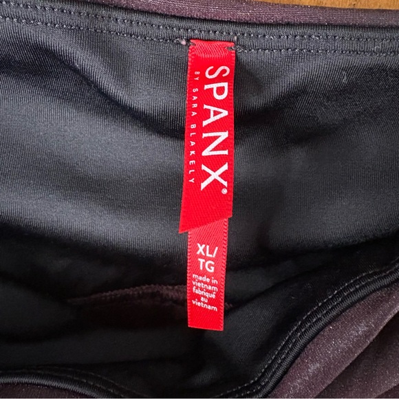 Spanx Faux Leather Leggings Wine Burgundy High Rise XL Sleek Boho Minimalist Mod - Picture 12 of 12